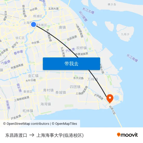 东昌路渡口 to 上海海事大学(临港校区) map