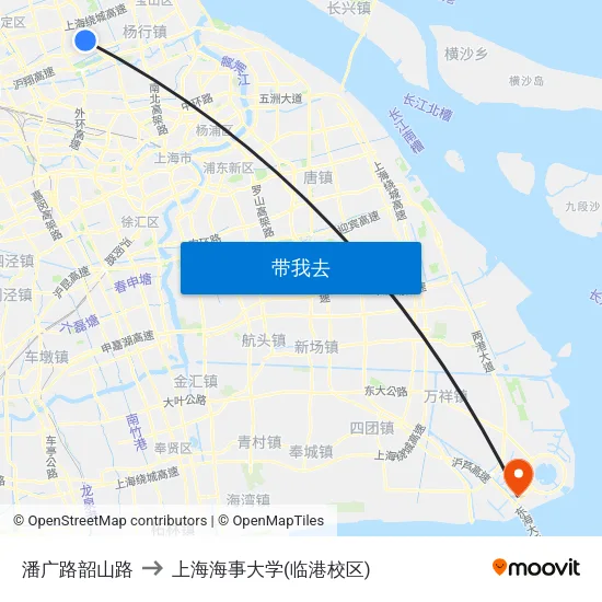 潘广路韶山路 to 上海海事大学(临港校区) map