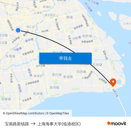 宝南路新镇路 to 上海海事大学(临港校区) map