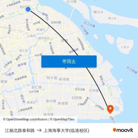 江杨北路泰和路 to 上海海事大学(临港校区) map