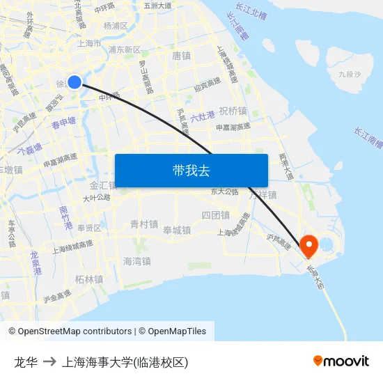 龙华 to 上海海事大学(临港校区) map