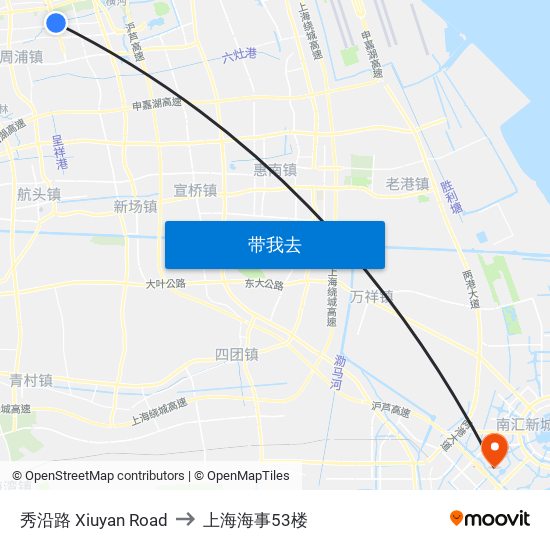秀沿路 Xiuyan Road to 上海海事53楼 map
