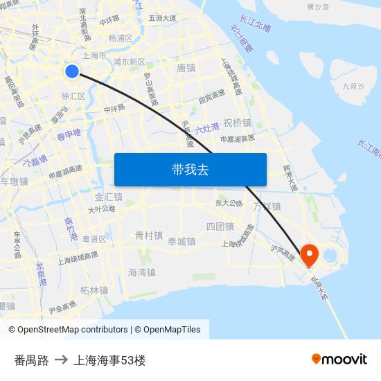 番禺路 to 上海海事53楼 map