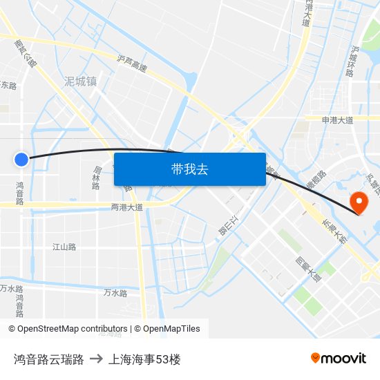 鸿音路云瑞路 to 上海海事53楼 map