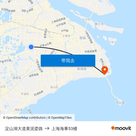 淀山湖大道黄泥娄路 to 上海海事53楼 map