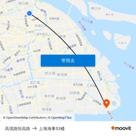 高境路恒高路 to 上海海事53楼 map