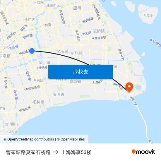 曹家塘路莫家石桥路 to 上海海事53楼 map