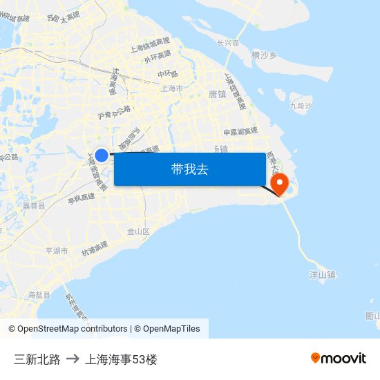 三新北路 to 上海海事53楼 map