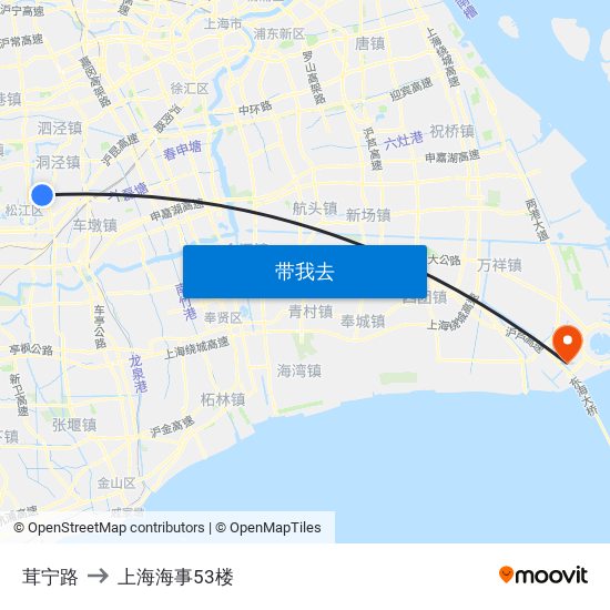 茸宁路 to 上海海事53楼 map