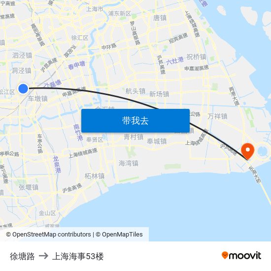 徐塘路 to 上海海事53楼 map