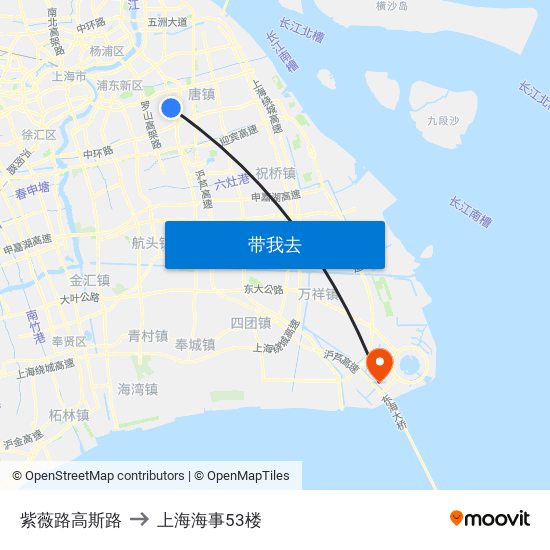 紫薇路高斯路 to 上海海事53楼 map