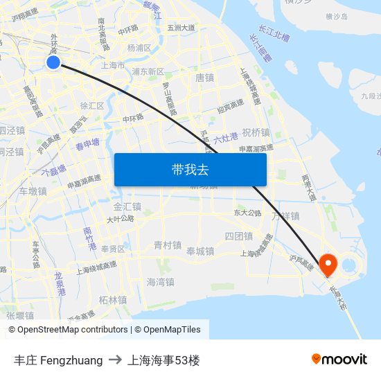 丰庄 Fengzhuang to 上海海事53楼 map