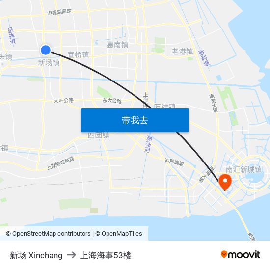 新场 Xinchang to 上海海事53楼 map