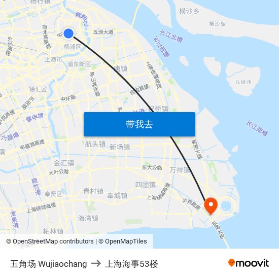五角场 Wujiaochang to 上海海事53楼 map