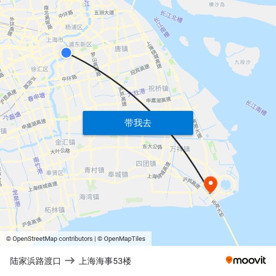 陆家浜路渡口 to 上海海事53楼 map