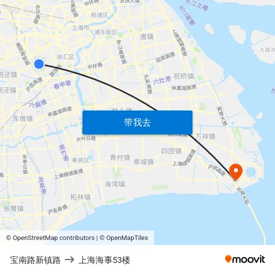 宝南路新镇路 to 上海海事53楼 map