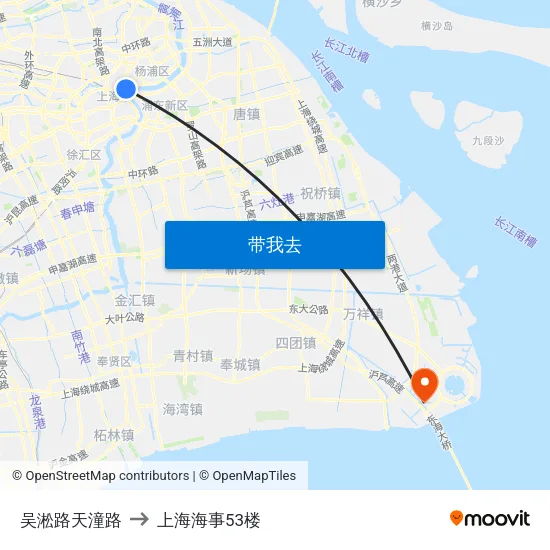 吴淞路天潼路 to 上海海事53楼 map
