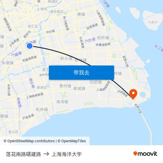 莲花南路曙建路 to 上海海洋大学 map