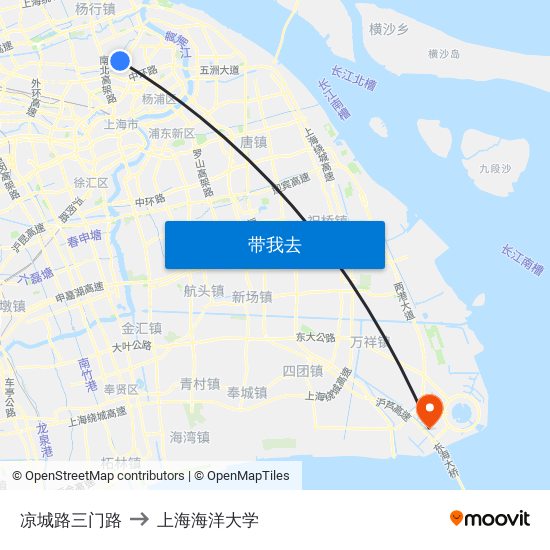 凉城路三门路 to 上海海洋大学 map