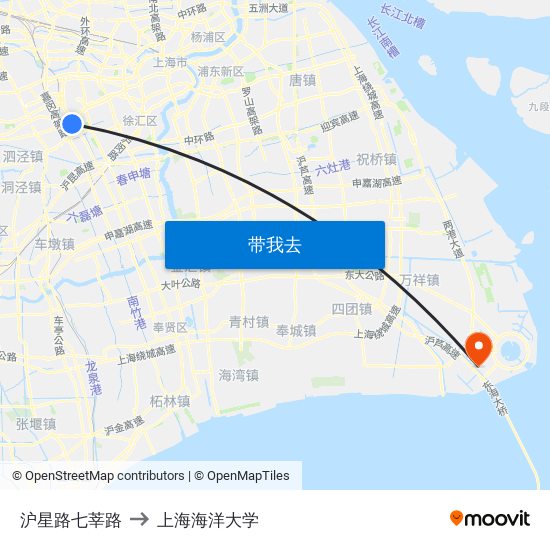 沪星路七莘路 to 上海海洋大学 map