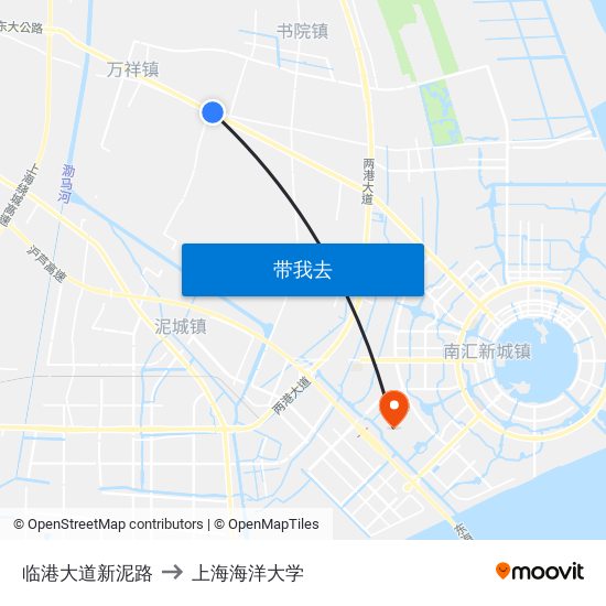 临港大道新泥路 to 上海海洋大学 map