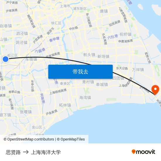 思贤路 to 上海海洋大学 map