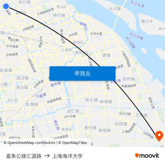 嘉朱公路汇源路 to 上海海洋大学 map