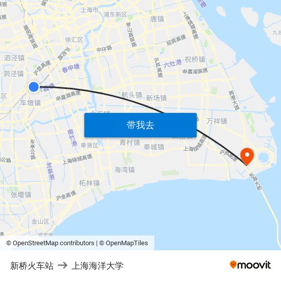 新桥火车站 to 上海海洋大学 map