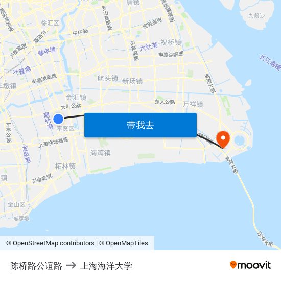 陈桥路公谊路 to 上海海洋大学 map