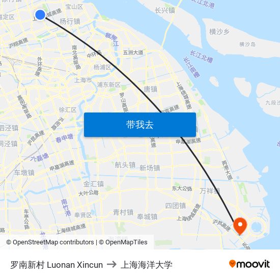 罗南新村 Luonan Xincun to 上海海洋大学 map