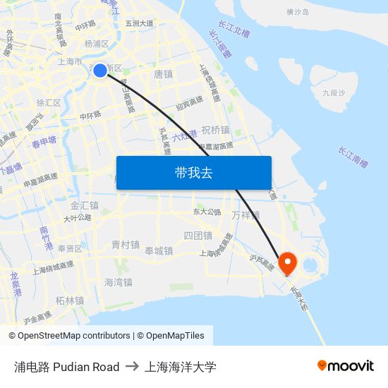 浦电路 Pudian Road to 上海海洋大学 map