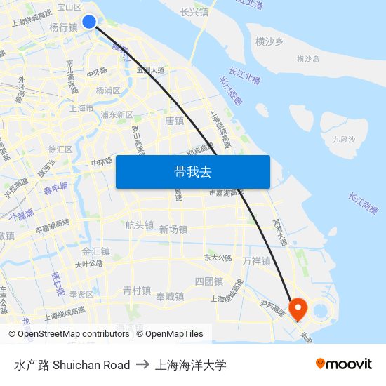 水产路 Shuichan Road to 上海海洋大学 map