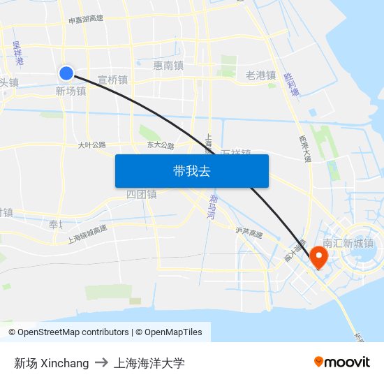 新场 Xinchang to 上海海洋大学 map