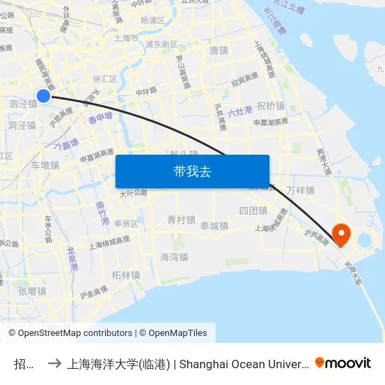 招呼站 to 上海海洋大学(临港) | Shanghai Ocean University(Lingang) map