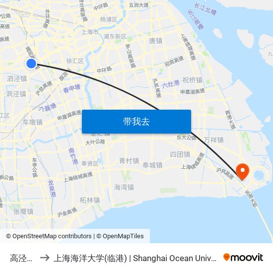 高泾支路 to 上海海洋大学(临港) | Shanghai Ocean University(Lingang) map