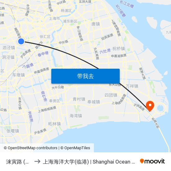 涞寅路 (招呼站) to 上海海洋大学(临港) | Shanghai Ocean University(Lingang) map