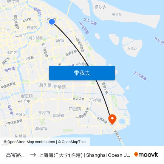 高宝路金京路 to 上海海洋大学(临港) | Shanghai Ocean University(Lingang) map