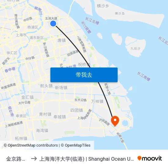 金京路源华路 to 上海海洋大学(临港) | Shanghai Ocean University(Lingang) map