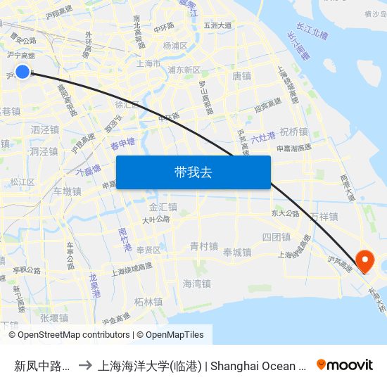 新凤中路华农路 to 上海海洋大学(临港) | Shanghai Ocean University(Lingang) map