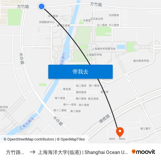 方竹路水华路 to 上海海洋大学(临港) | Shanghai Ocean University(Lingang) map