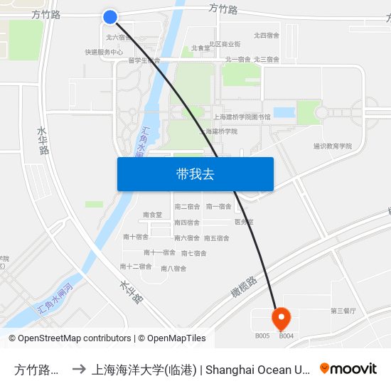 方竹路水华路 to 上海海洋大学(临港) | Shanghai Ocean University(Lingang) map