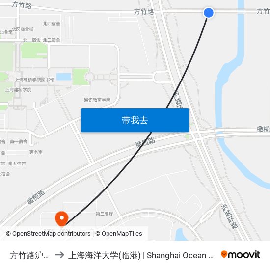 方竹路沪城环路 to 上海海洋大学(临港) | Shanghai Ocean University(Lingang) map