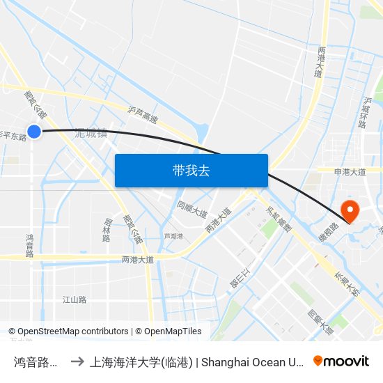 鸿音路彭平路 to 上海海洋大学(临港) | Shanghai Ocean University(Lingang) map