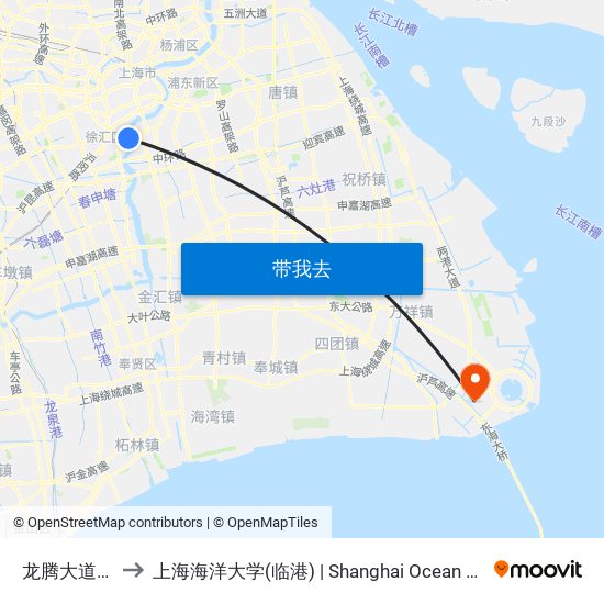 龙腾大道龙兰路 to 上海海洋大学(临港) | Shanghai Ocean University(Lingang) map