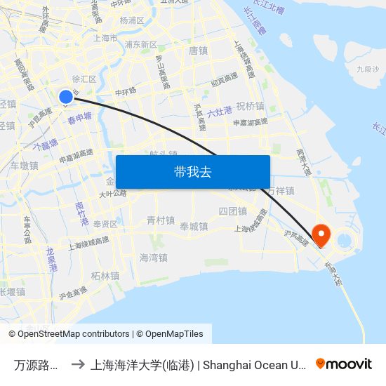 万源路顾戴路 to 上海海洋大学(临港) | Shanghai Ocean University(Lingang) map