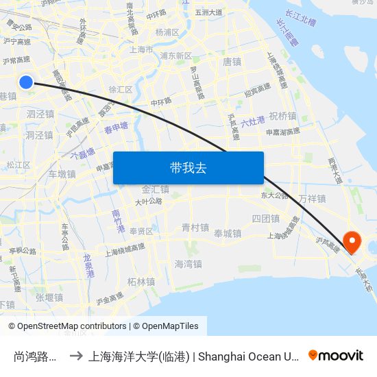 尚鸿路乐天路 to 上海海洋大学(临港) | Shanghai Ocean University(Lingang) map
