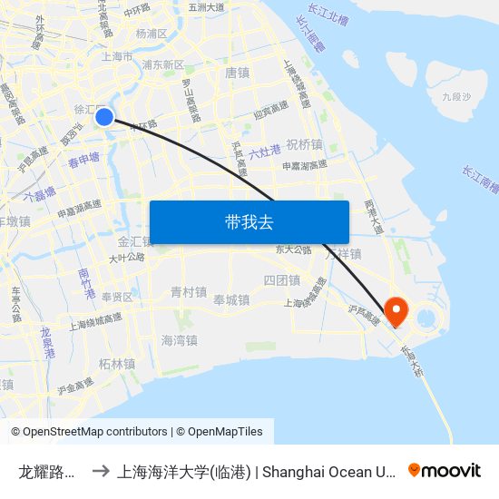 龙耀路云锦路 to 上海海洋大学(临港) | Shanghai Ocean University(Lingang) map