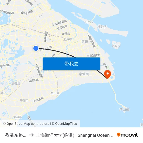 盈港东路华乐路 to 上海海洋大学(临港) | Shanghai Ocean University(Lingang) map