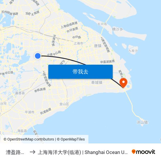 漕盈路盈浩路 to 上海海洋大学(临港) | Shanghai Ocean University(Lingang) map