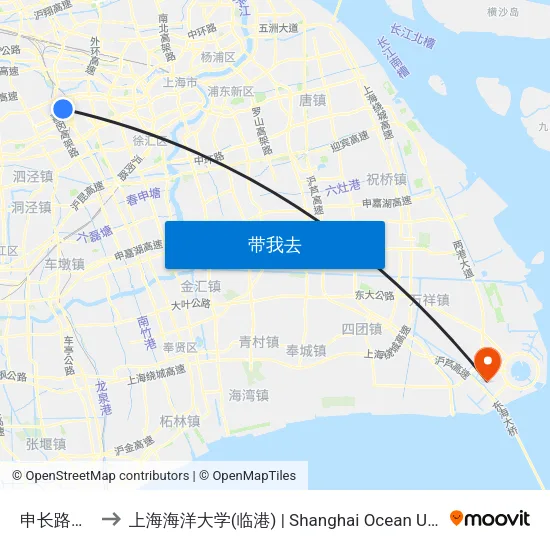 申长路淮虹路 to 上海海洋大学(临港) | Shanghai Ocean University(Lingang) map
